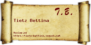 Tietz Bettina névjegykártya